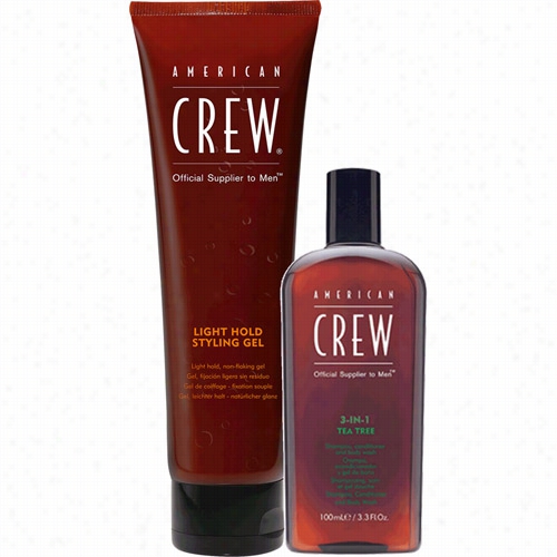 American Crew 3-in-1 Tea Tree And Light Hold Styling Gel Duo