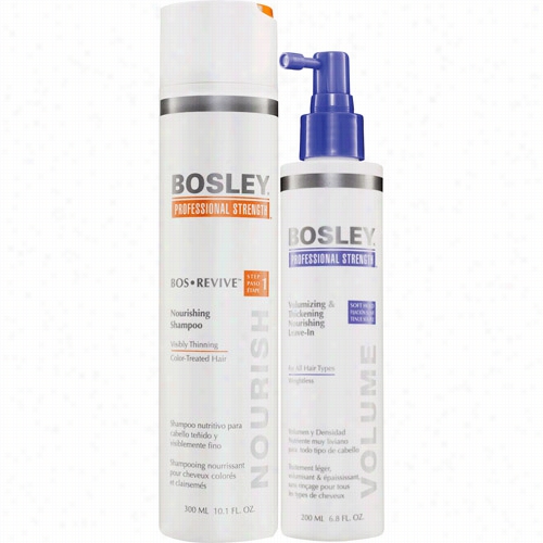 Bosley Professional Bosrevive Nourishing Shampoo For Color-treated Hair With Volumizing & Thickening Nourishing Leave-in