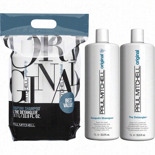 Paul Mitchell Awapuhi Shampoo & The Detangler Liter  Duo