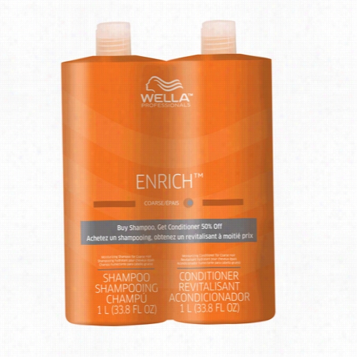 Wella Enrcih Shampoo & Conditioner For Coarse Hair Liter Duo