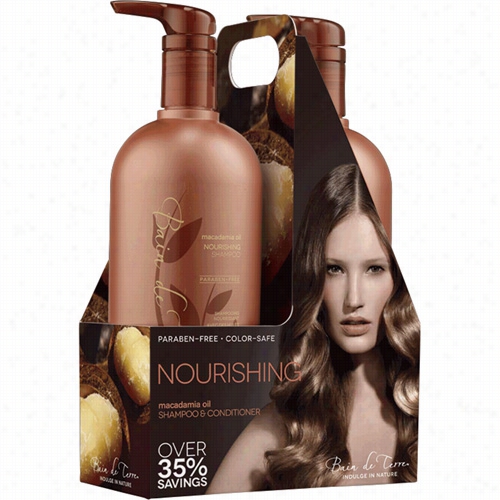 Bain De Terre Macadamia Oil Shampoo & Conditioner Liter Duo