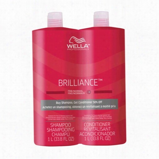 Wellz Brilliance Shampoo & Conditioner For Fine Hair Liter Duo