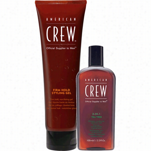 American Crew 3-in-1 Tea Tree And Firm Hold Styl Ing Gel Duo