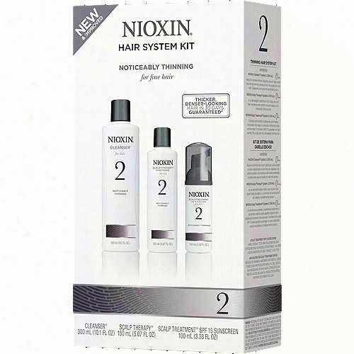 Nioxin Sscalp And Hair Caer System 2 Kit For Noticeably Thinning Fine Nautral Haiir