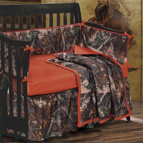 Hiend Accents Cs0003 Baby Boys Oak Camo Crib Set In Bron/green - Set Of 4