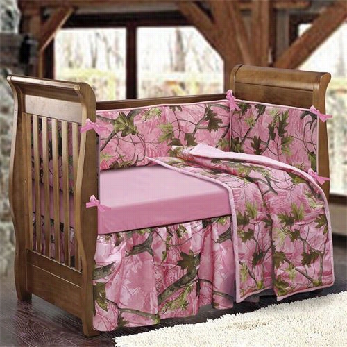 Hiend Accents Cs0004 Baby Girls Ppink Camo Crib Set  - Set Of 3