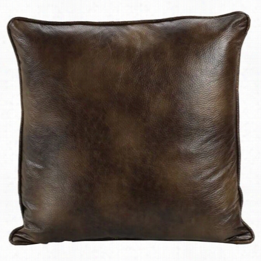 Hiend Accents Es1005 Faux Leather Euro Sham In Brown