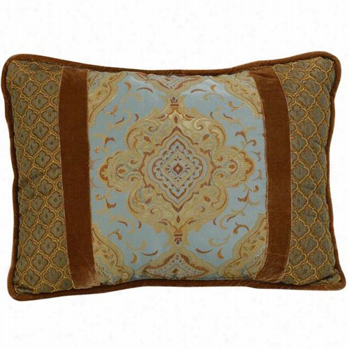 Hiend Accente Fb3805p4 Bianca Mexallion Design Pillow In Light Blue/ Copper