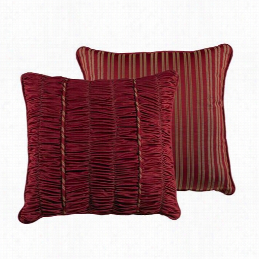 Hiend Accents Fb3838es Lorenza Rustic Col Lshirred Vvelvet Euro Sham In Red/gold