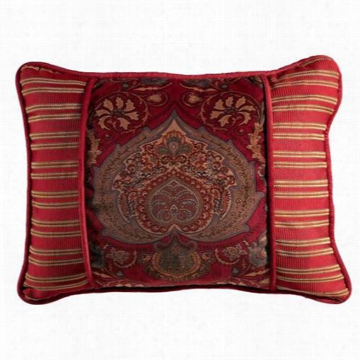 Hie Nd Accents Fb3838p3 Lorenza Rustic Coll Printed Velvet Pillow In Red/idol