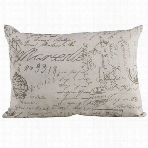 Hiend Accents Fb3900p2 Fairfield Printed Linen Script Pillow In Natural