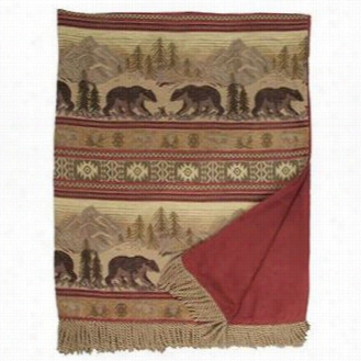 Hiend Accents Gl1810th Bear Reversible Throw In Gold/red/dark Olive