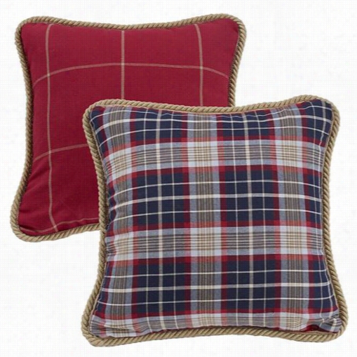 Hiend Accents Lg1819p1 South Haven Window Pane Pillow In Red