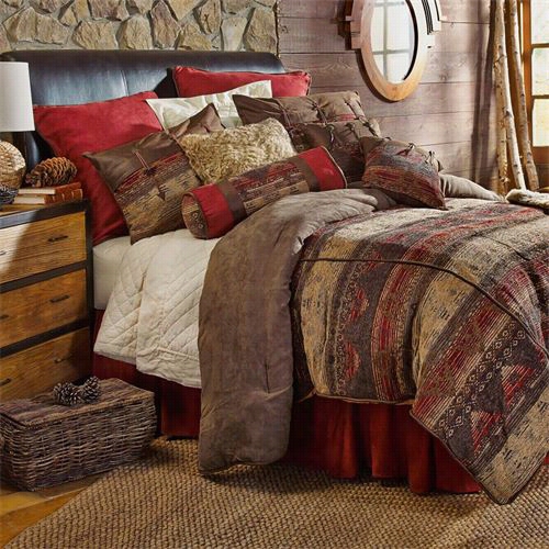 Hiennd Accents  Lg1830-tw-oc Sierra 5composition Comforter Set I Red Multii