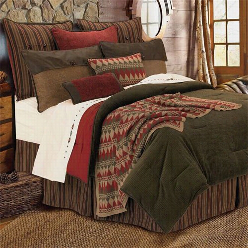 Hiend Accents Lg1849-tw=oc Wil Derness Ridge Twin 5 Piece Comforter Set In Olive/red/tan