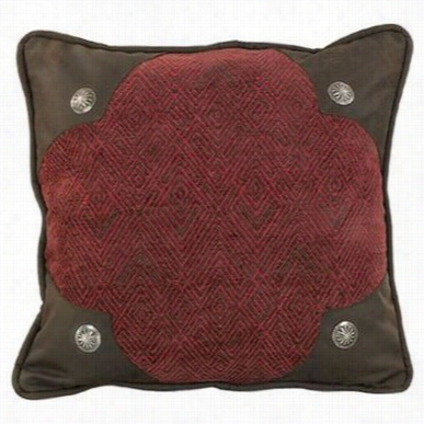 Hiend Language Lg1849p3 Wilderness Ridge Red Scalloped Pillow In Red/brwon