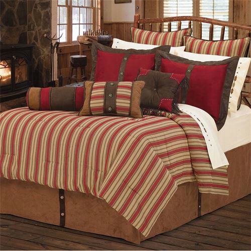 Hiend Accents Lg1850-sq-oc Rock Canyon Queen 6 Piece Comforter Set In Red/tan