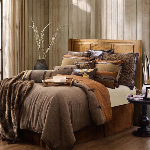 Hiehd Accents Lg1860-s-oc Highland Lodge 92" X 96" Queen Coomforter Prescribe In Olive/brown