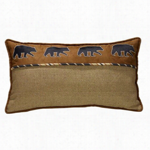 Hiend Accents Lg1890p5 Black Bear Pillow In Dark Tan