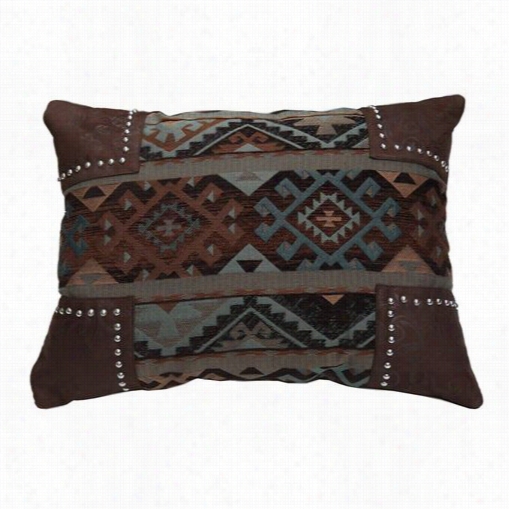 Hiend Accents Pl4103 Navajo Scalloped Chenille Pillow Inn Blue/brown