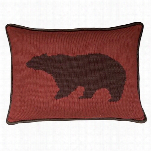 Hiend Language Pl5002-os-be Laborer Knitted Bear Accents Pillow Bbacked With Faux Leather