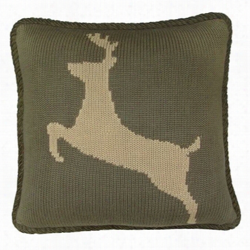 Hiend Accents Pl5002-os-de Hand Knitted Deer Accents Pillow Backed In  Corduroy