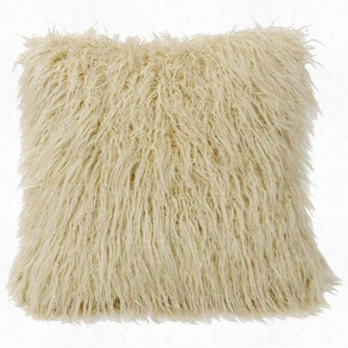 Hiend Accents Pl5003 Mongolian Faux Fur Pillow Ih Cream