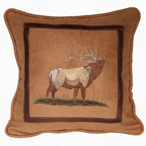 Hiend Accents Pl5103-os-el Elk Lodge Throw Pillow In Brown