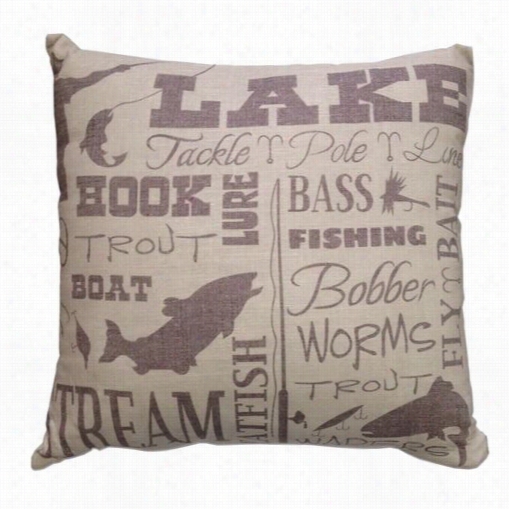 Hiend Accents Pl5115 Llake Text Colla Ge Pillow In Natural