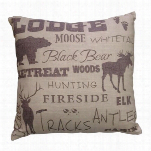 Hiend Accents Pl5116 Lodge Text Collage Pillow In Natural