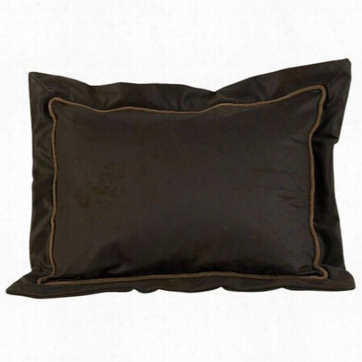 Hiend Accents Ps1002 Queen  Fayx Leather Pillow Sham In Brown With Fringe