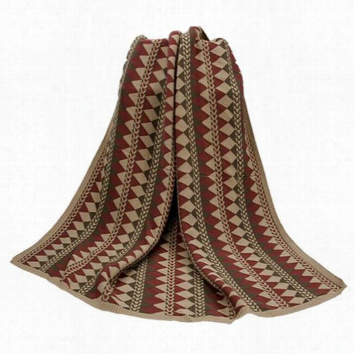 Hiend Accents Tr5002--o-soc Wilderness Ridge Knitted Throw In Olive/red/imbrown