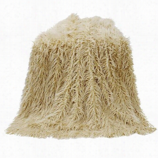 Hiend Accents  Tr5003 Mongolian Faux Fur Throw In Cream