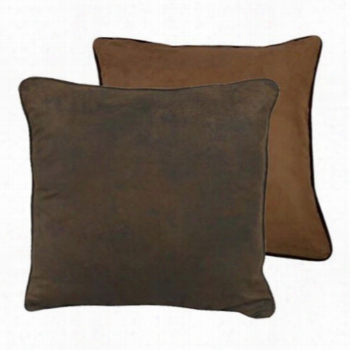 Hiend Accents Ws3185es-os-dt Luxury Star Faux Suede Reversible Euro Sham In Brown/tan