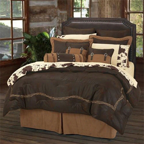 Hiend Language Ws3190-fl-ch Barbwire 80"; X 90" Exactly Comforter Set In Chocolate