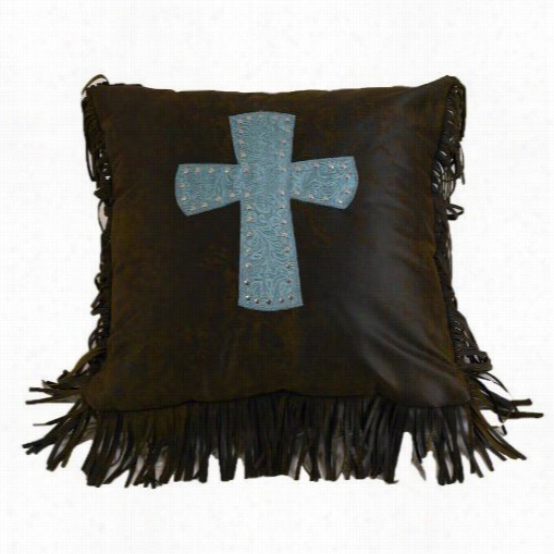 Hiend Accents Ws4001p2-os-tq Cheyenne Square Cross Pillow Im Turquoise