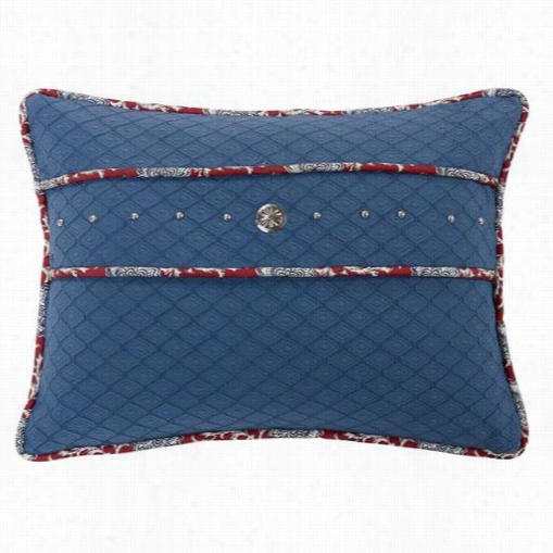 Hiend Accents  Ws4011p3 Bandear Pillow In Blue Wuth Concho And Stud Trim