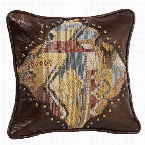 Hiend Accents Ws4066p1 Ruidoso Square Pillow In Multi/brown With Scallo Ped Corners