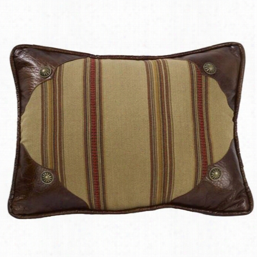 Hien Accents Ws4066p10 Ruidoso Oblong Striped Pillo In Brown With Scalloped Corners