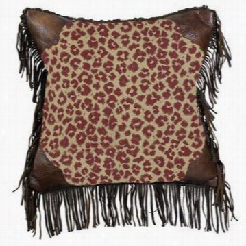 Hiend Accents Ws4068p4 A Ustin Fringed Leopard Pillow In Flavoring Re Dwith Calloped Corners