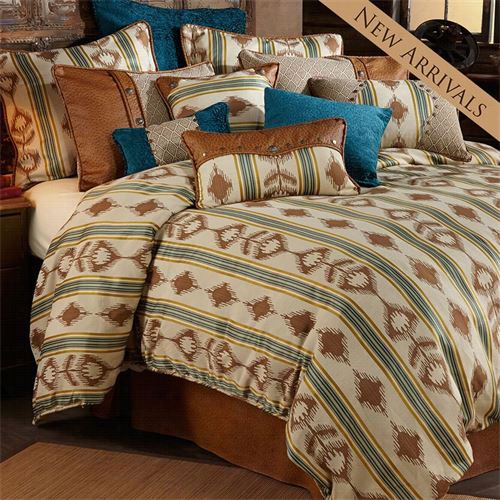 Hiend Accents Ws4082-sq-oc Alamos A 92" X 96&quuot; Queen Comforter Set In Ivory Multi