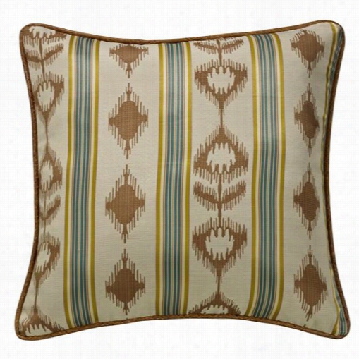 Hiend Accents Ws4082e1 Alamosa Southwest Print Euor Sam In Ivory Multi With Faux Leather Piping