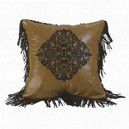 Hiend Accents Ws4182p2 Las C Ruses Embroidered Pillow In Tan/chocolate