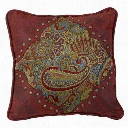 Hiend Accents Ws 4287p1 Sna Angelo Paisley Pillow With Leather Co Rners