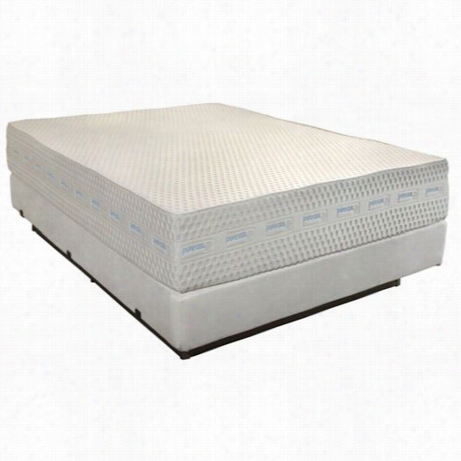 Klaussner 012013298312 Bluee Mizzle 12" Kiny Gel Foam Mattress With P270 Mattress Foudnatiion And Enso Quarters Synchronize Cord