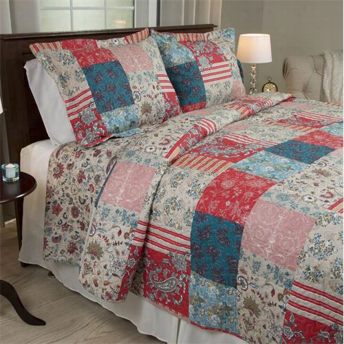 Lavish Home 66-10039-k 3 Piece Mallory Quilt Set