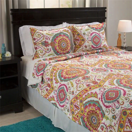 Lvaish Home 66-10053-fq-66-10053-fq Farn Reversible 3 Piece Quiltset