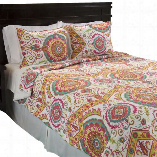 Lavish Home 66-10053-t Twin 2 Piece Fran Reversible Quilt Set In Multi