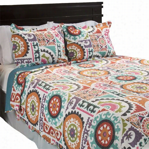 Lavish Home 66-10055-fq Full/queen 3 Piecee Gyle Quilt Set N Multi