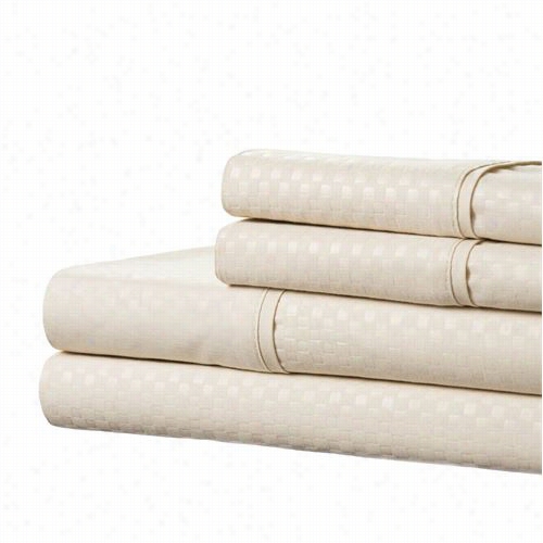 Lavish Home 66-90-f-c Embossed Sheet Set In Champagne